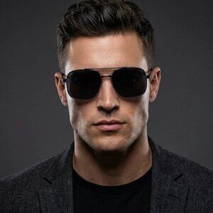 NEW MENS PILOT Aviator Metal Classic Designer Style Sunglasses Gunmetal